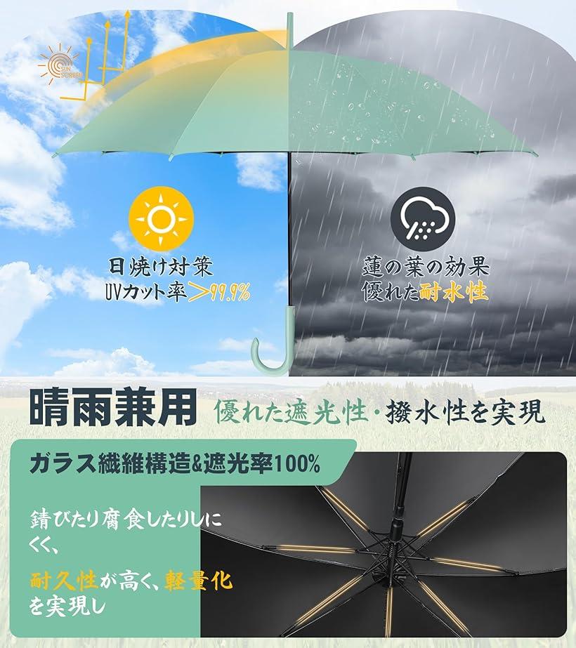 【送料無料】 （傘） 大人長傘UV 60cm 無地 BK 112280