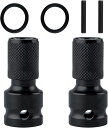 メスソケットアダプター 1/2四角-1/4六角軸 変換 インパクトレンチ用 スライドロック式 インパクトドライバー アタッチメント 急速に転換 ワッシャーとプラ...