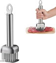ミートテンダー 肉の筋切り器 ミートテンダライザー 肉たたきハンマー 調理器具 ミートソフター ステンレス製(シルバー, 四角形)