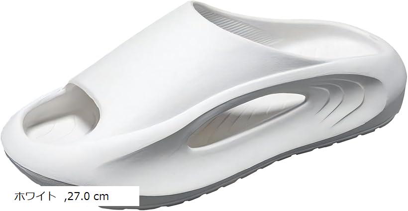 クロス サンダル メンズ おしゃれ 厚底 通気性 スポーツ 外履き 軽量 オシャレ アウトドア 無地 ファッションサンダル クッション性 室内履き オフィス 部屋履き 柔らかい スポーティ カジュアル 介護 (ホワイト, 27.0 cm)