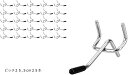 有孔ボードフック スチール製 見せる収納 商品陳列 業務用 ピッチ25 5cm25本(シルバー)