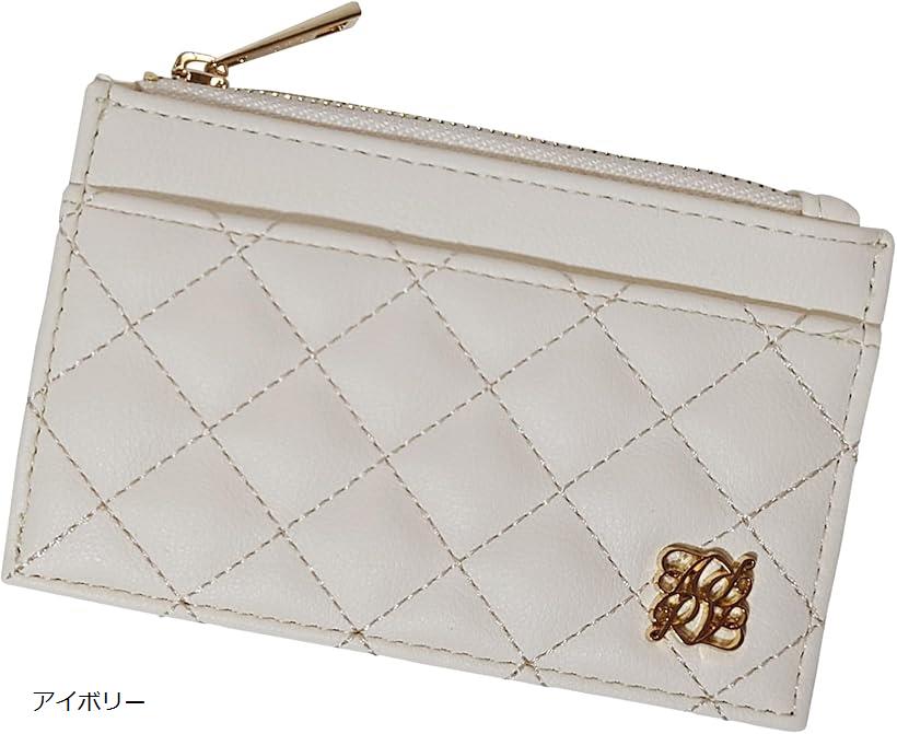 其它 - フラグメントケース レディース 可愛い カードケース ミニ 財布 icカード 小銭入れ付き 薄型コンパクト ウォレット 合皮 軽量 キルティング (アイボリー)