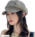 キャスケット レディース 春夏 かわいい カジュアル 軽量 帽子 おしゃれ つば付き 調整付き 深め 日除け 紐付き(ベージュ/ストライプ, 56.0-58.0 cm)