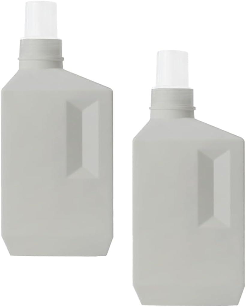 洗剤ボトル ランドリーボトル 洗濯洗剤ボトル 柔軟剤ボトル 詰め替え 2個セット グレー (グレー)