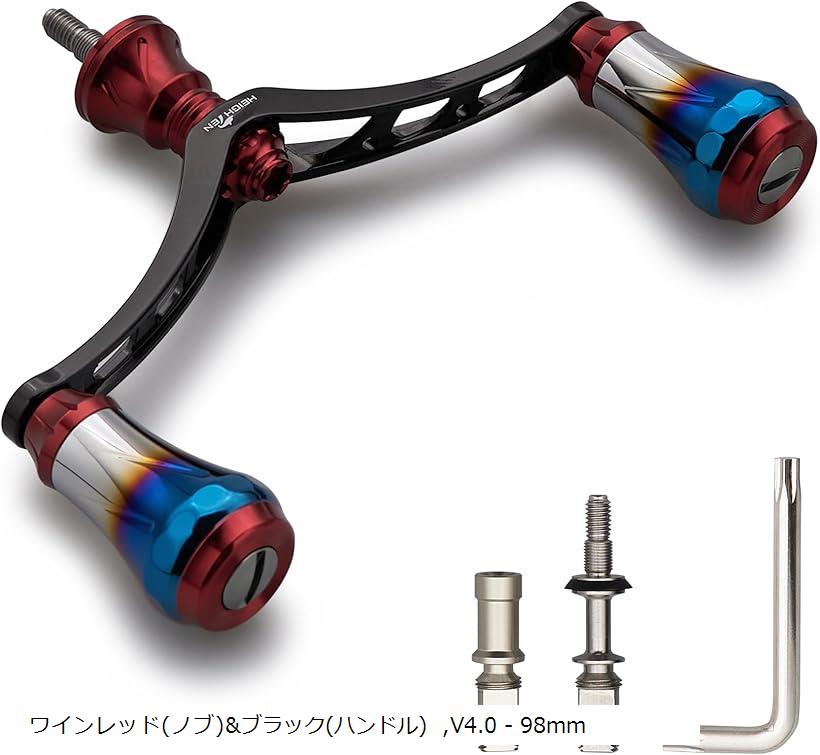 V4.0 80/98mm リール ハンドル 航空アルミ製 シマノ ダイワ 通用 スピニングリール Arch Aurora ワイン..