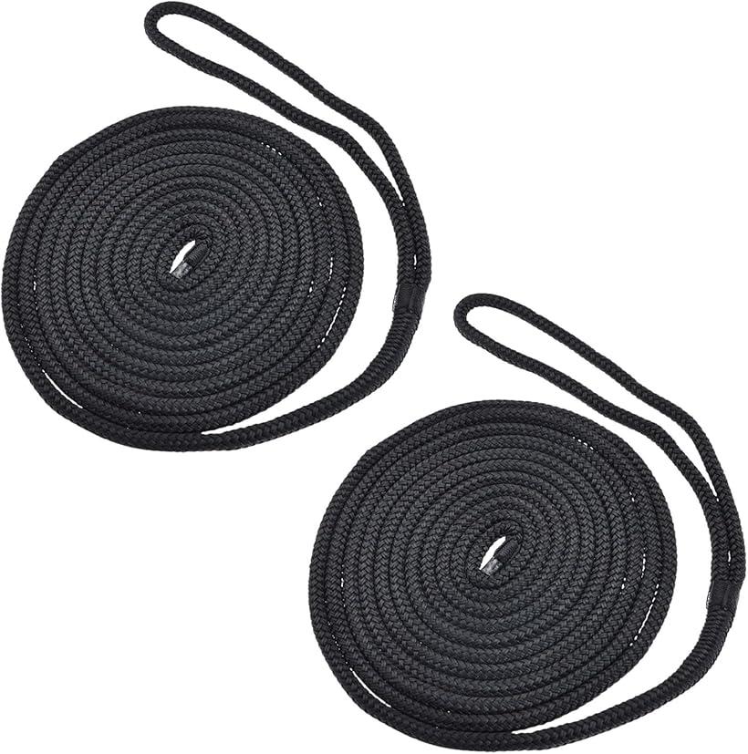 HOTQ 係留 アンカー係船ロープ ボートフェ ンダーロープ 係留用品 船舶用ロープ 3/8inx15ft 2本