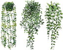 HOTQ フェイクグリーン 壁掛け 観葉植物 吊るす エアープランツ 造花 サボテン 吊り下げ 小物 3点セット (グリーン, 9奥行き x 9幅 x 80高さ...