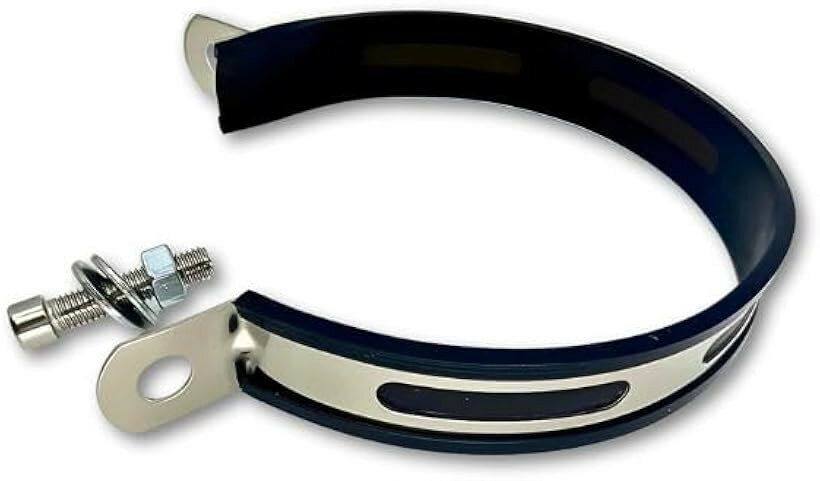 汎用 サイレンサー バンド マフラー ステー バイク オートバイ カスタム ステンレス (シルバー, 100mm)
