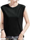 さらっと快適な着心地 ノースリーブ レディース tシャツ 無地 タンクトップ 速乾 涼しい 袖なし ストレッチ ラウンドネック フレンチスリーブ 夏 トップス しわになりにくい(ブラック, M)