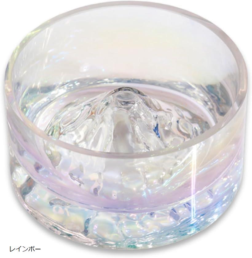 Tableware - ハムスター 水飲み 器 置き型 水飲み皿 クリスタルガラス 小型 ペット ウォーターボウル 富士山型 (レインボー)