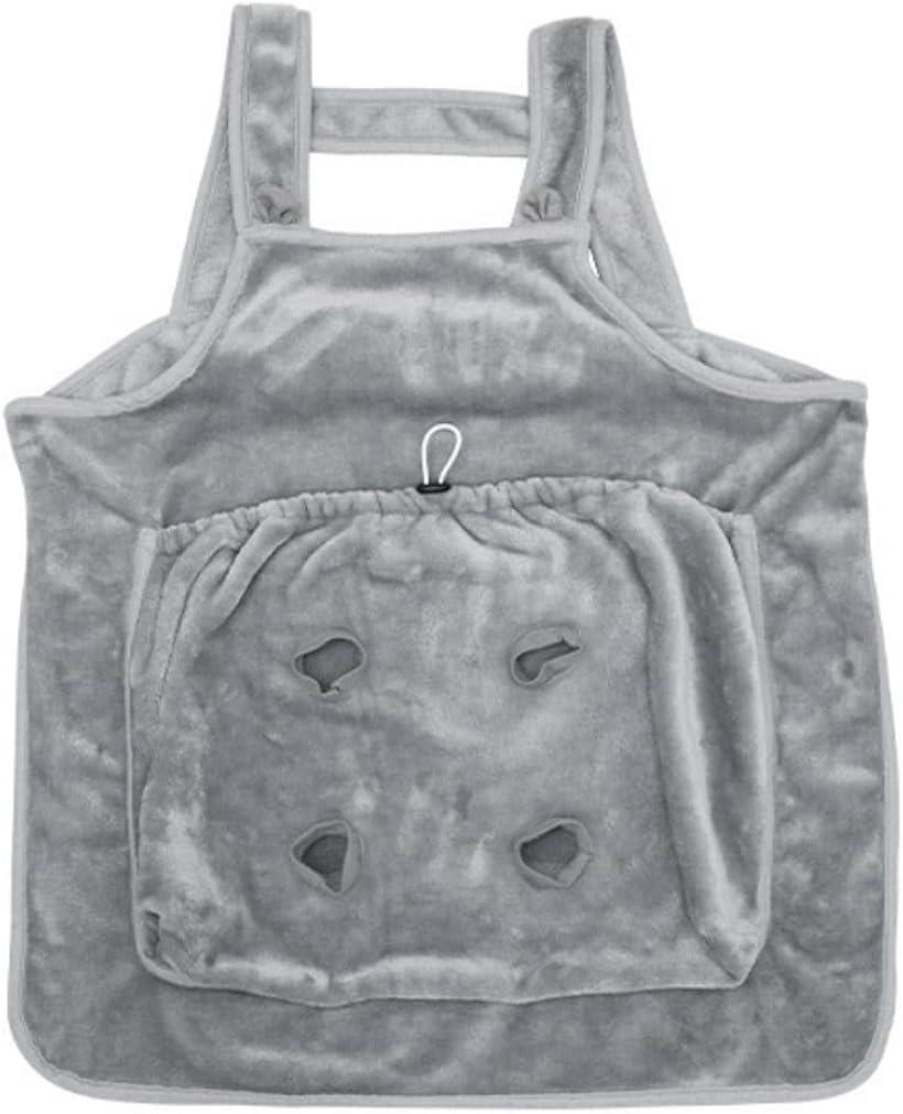猫 抱っこ紐 エプロン ペット 猫用ハーネス 小型犬エプロン 爪切り (グレー)