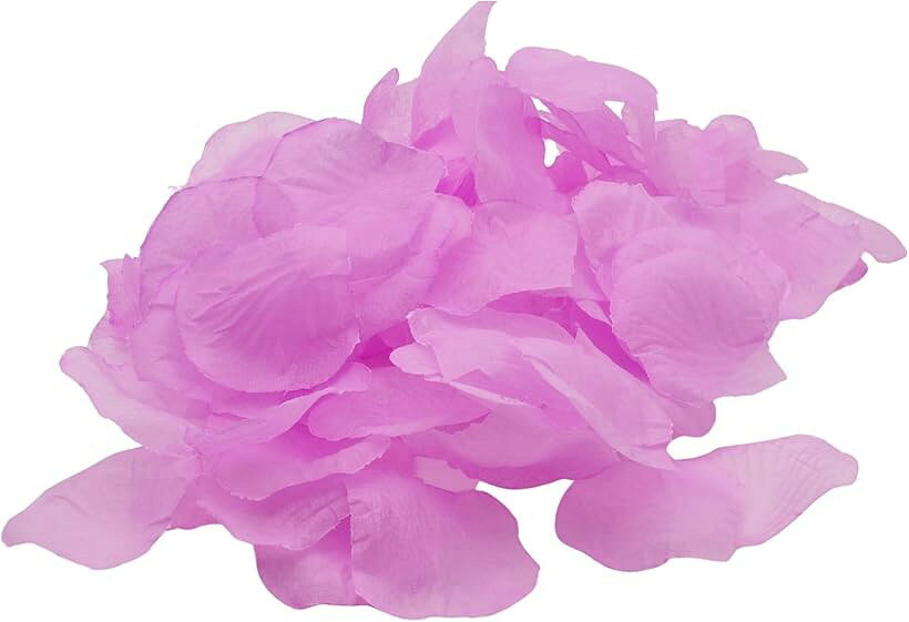ジーティアモ 花びら 1000枚 セット フラワーシャワー 薔薇 造花 花吹雪 イベント パーティー プロポーズ 飾り 結婚式 (パープル, Free)