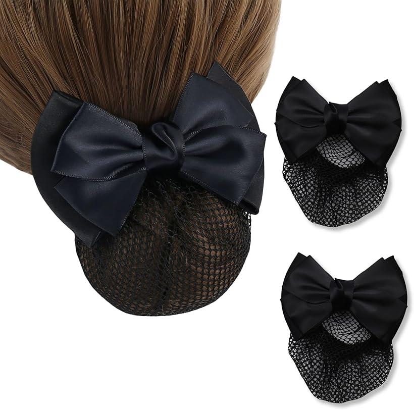 シニヨンネット リボン お団子ネット バレッタ ネット付き ヘアネット...(4)