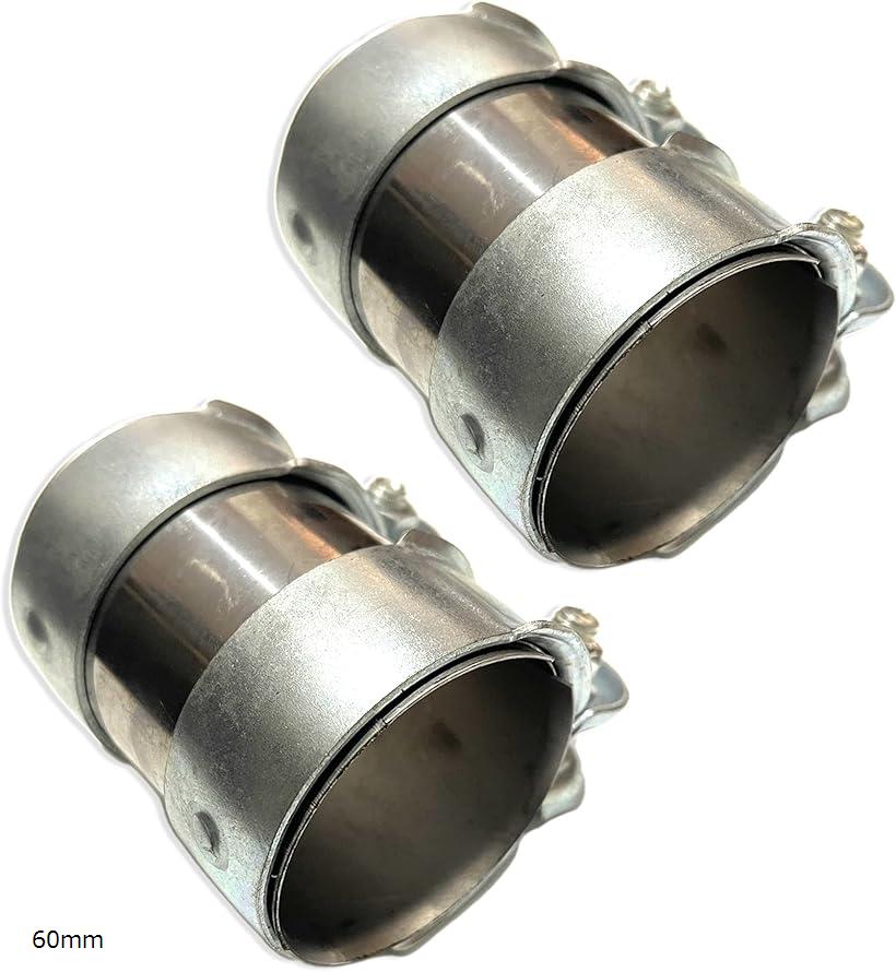 互換品モデルノ ラ テール マフラーバンド 2個 バイクパーツ ステンレス 汎用 マフラージョイント 連結 パイプ クランプ YM-290-MC (60mm)