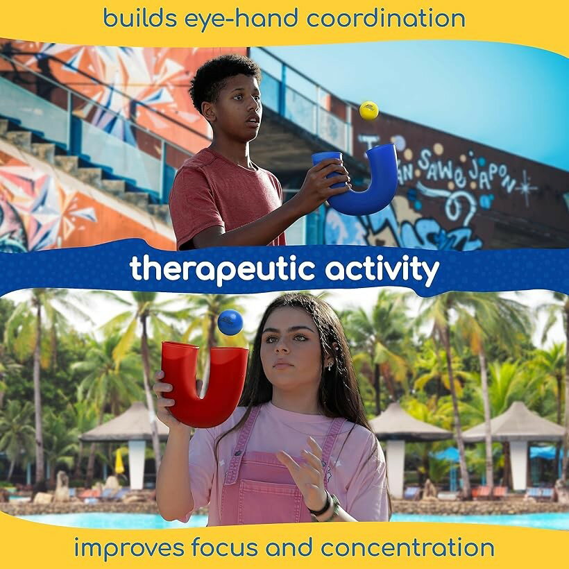 Skill Game Toy with 2 Balls- Gifts for Kids and Adults Indoor ＆ Outdoor Games Toys Boys Girls Teens Fun (ブルー, ワンサイズ)