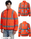 互換性 空調作業服 服のみ 9cm穴 作業着 高視認 冷却ウェア(オレンジ 反射長袖, XL)