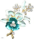 ミャオミャオ キュービックジルコニア ゴールド 花 フラワー リース リーフ リング ブローチ アクセサリー レディース プレゼント ボックス クロス セット(...