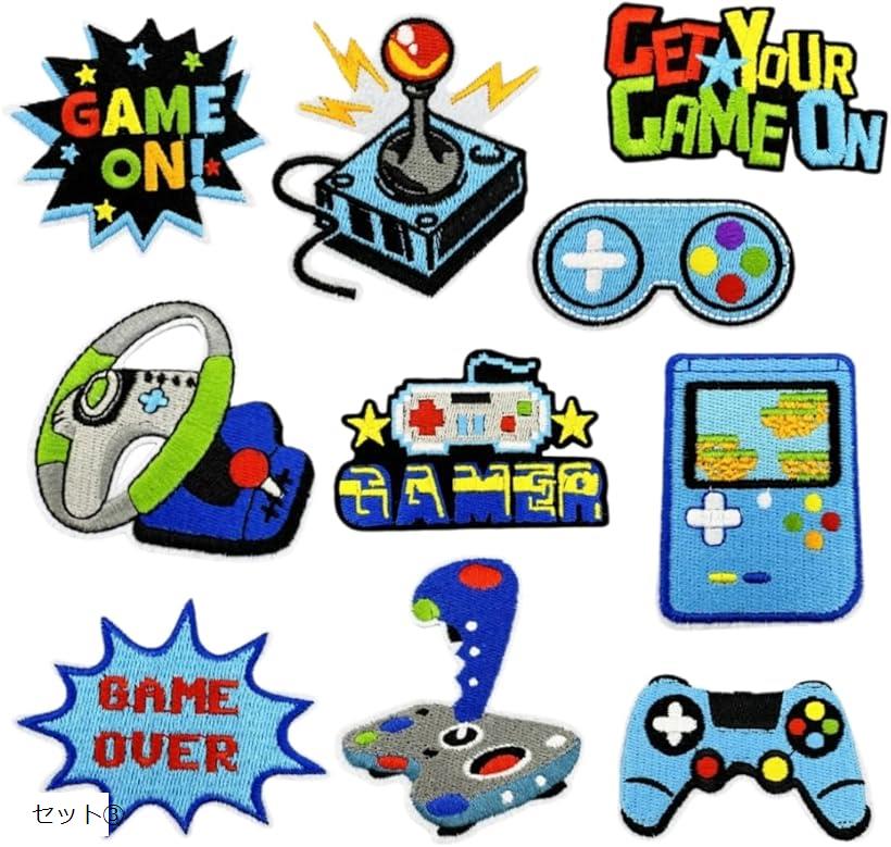 ワッペン 男の子 女の子 子供用 おしゃれ アップリケ パッチ 小さい アイロン接着 刺繍 ゲーム 可愛い(..