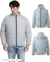 互換性 空調作業服 服のみ長袖作業着 9cm穴 冷却ウェア 風機付なし 単品 作業着用 空調長袖 3D循環送風 ポリエステル 草刈り バイク アウトドア(ライトグレー 「フード付き」, M)