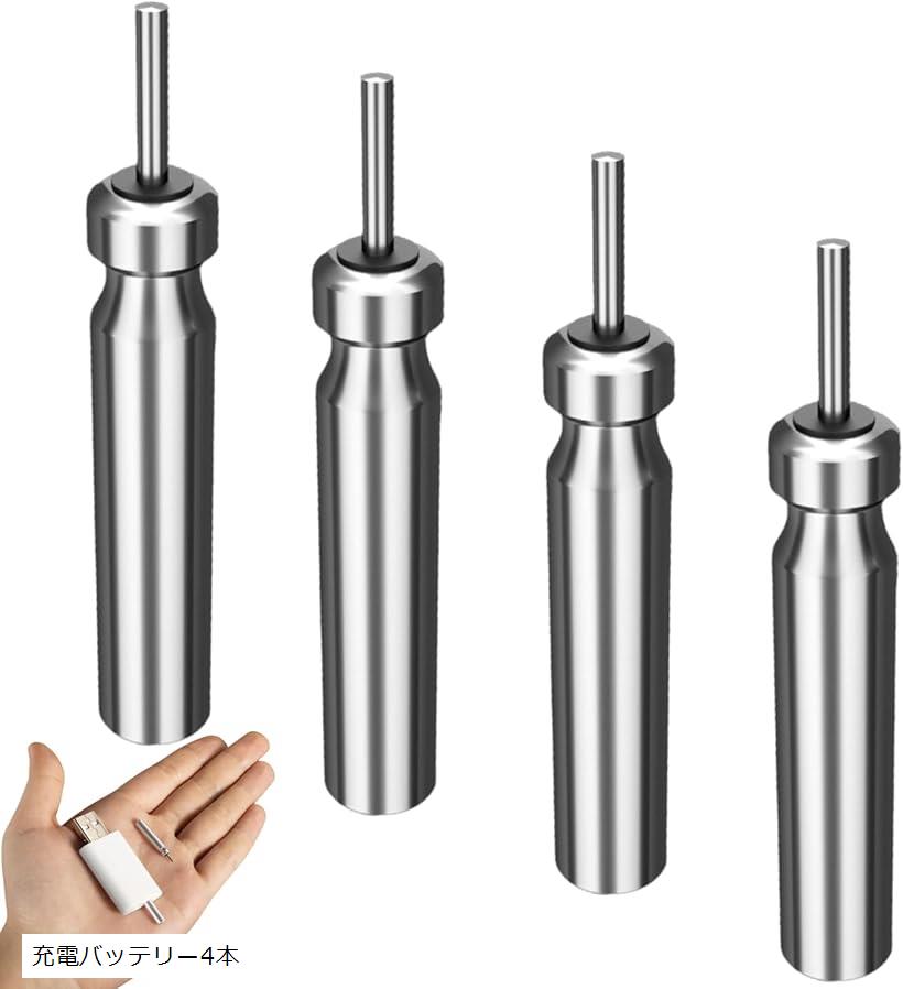 CR425 充電バッテリー4本 リチウム電池 充電電池 USB充電 電気ウキ 竿先ライト 夜釣り フロート グロースティック 浮き フィッシング ピン型