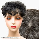 部分ウィッグ かつら ヘアピース ポイントウィッグ 白髪 グレイヘアー 女性 レディース 人工毛 ショート 前髪 ストレート 前髪ウィッグ O型つむじ トップピース グレーヘアー(白2黒8人毛mix, グレイヘアーパーマ)