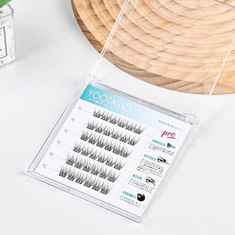 つけまつげ のり不要 1秒まつエク 部分つけまつげ 落ちにくい高い粘着力 可愛い 立体感 グルー不要 束感 人気 初心者 丈夫な 軽量 快適 旅行と日常使い(36束透明軸(付属品は含まれません))