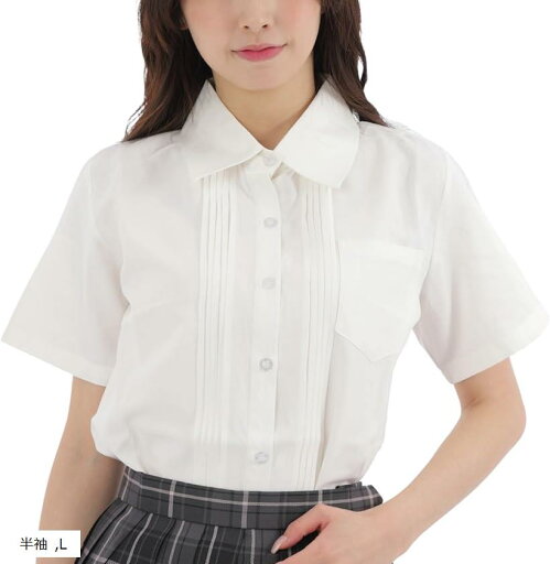 スクールブラウス 制服 エレガント 女子 オルガン プリーツ ポケット付 シャツ e327(半袖, L) スクールブラウス 制服 エレガント 女子 オルガン プリーツ ポケット付 シャツ e327(半袖, L)