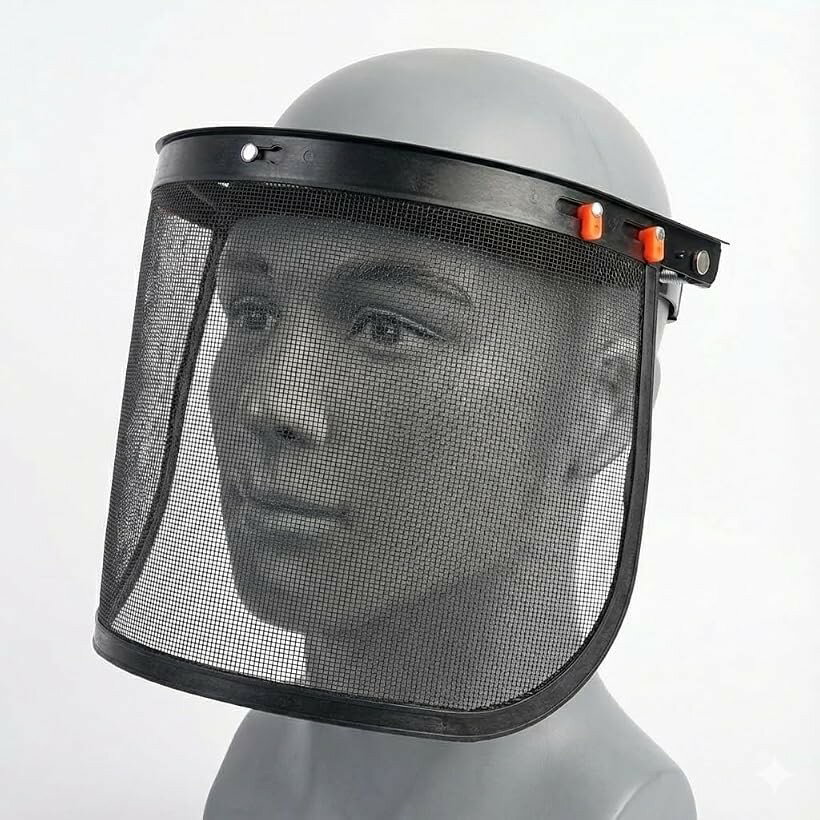 林業用ヘルメット フェイスガード ヘルメット取付 草刈り メッシュ 飛散防止 防護...