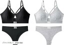 Tバック セクシー 下着 レディース 上下 セット ノンワイヤー キーホール フリーサイズ 2枚(ブラックグレー, Free Size)