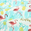 選べる13種 北欧 風 柄 生地 綿 ポリ 手芸 用 約2mx幅1.6m (フラミンゴ)