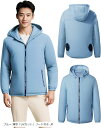 互換性 空調作業服 服のみ長袖作業着 9cm穴 冷却ウェア 風機付なし 単品 作業着用 空調長袖 3D循環送風 ポリエステル 草刈り バイク アウトドア(ブルー 薄型「UVカット」フード付き, M)