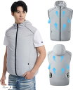 互換性 空調作業服 ベスト 服のみ 9cm穴 洗い替えに便利 ベスト作業着 冷却ウェア 釣り ゴルフ 夏用 男女兼用 吸汗 速乾 単品(グレー, M)