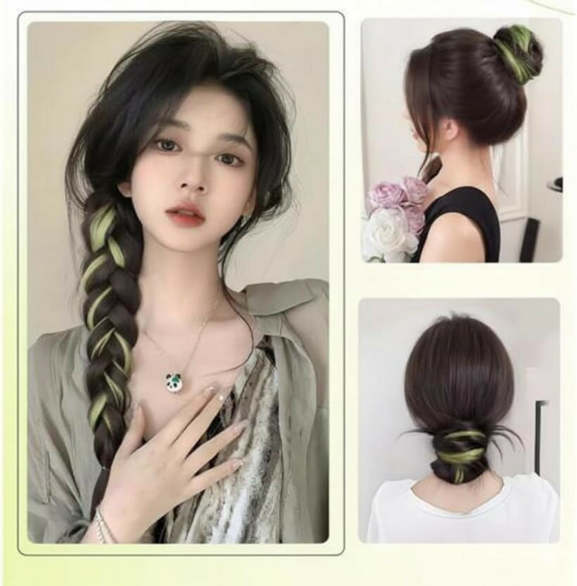 つけ毛 ウェーブエクステ ヘアアクセ ウィッグ 増量ヘア まとめ髪 イメチェン 簡単装着 ポニーテール ワンタッチ アレンジ コスプレ ダンス (パープル) 3