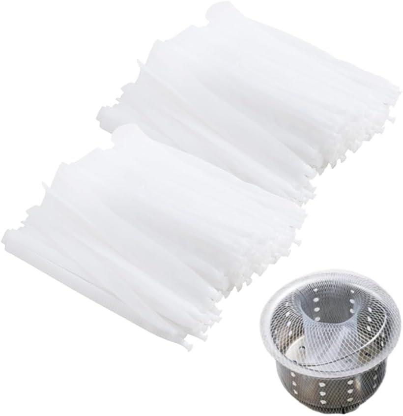 排水溝 ネット 水切り 排水ネット 浅型 ゴミ受け ゴミ取り お風呂 浴室 カバー 髪の毛 500枚セット (ホワイト, 浅型)