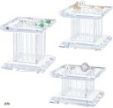 3個セット ジュエリーディスプレイスタンド アクリル展示台 3種高さ 台座 ジュエリー展示 撮影小道具 商品陳列 宝石類 時計 化粧(透明, 6x6cm)