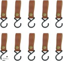 キャンプ用ハンガーフック 10個セット アウトドア ハンギングフック ランタン 吊り下げ(ブラウン)