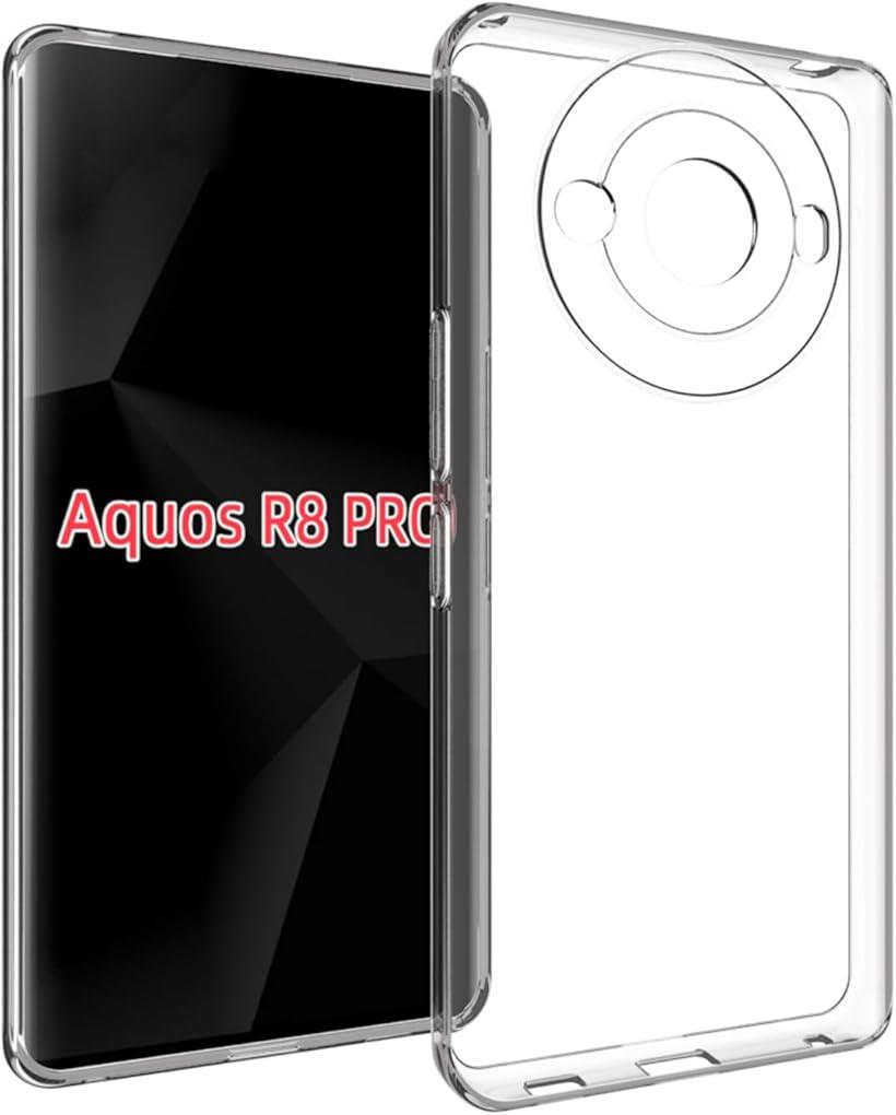 AQUOS R8 pro ケース クリア SH-51D 対応 クリアシリコンケース 薄型 柔軟 透明 TPU保護カバー 衝撃吸収 黄変しにくい ストラップホール...