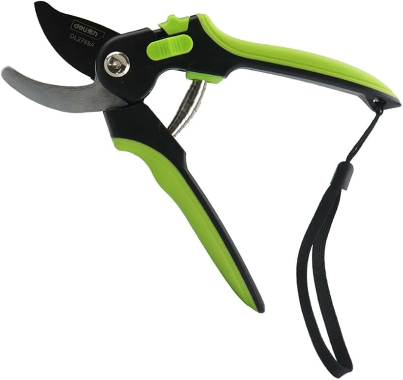 コンパクト剪定ばさみ 片手操作 セーフティロック付き 怪我防止 茎/枝カット 盆栽 お手入れ 摘果 ガーデニング