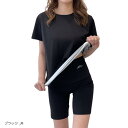 サウナスーツ レディース 上下 2点 セット 小さいサイズ 半袖 ショートパンツ インナー 発汗 ダイエット トレーニング ウェア 大量発汗 洗濯可(ブラック, M)