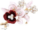 ミャオミャオ キュービックジルコニア ゴールド 花 フラワー リース リーフ リング ブローチ アクセサリー レディース プレゼント ボックス クロス セット(...