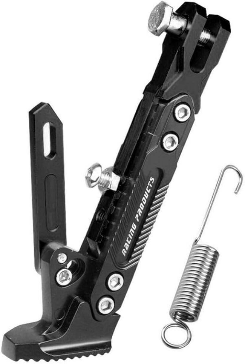 サイドスタンド バイク キックスタンド 調整 メンテナンス 汎用 エクステンション アルミ (ブラック)