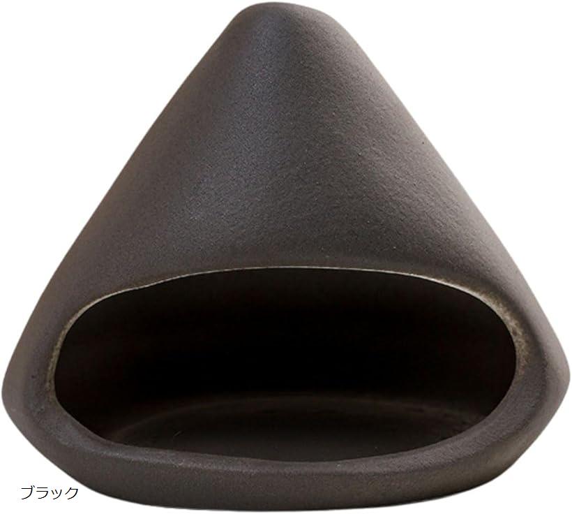 パロサントホルダー 香炉 煙台 浄化 アロマホルダー リラックス セージ 受け皿 モダン (ブラック, 14cmx12cmx12.8cm)