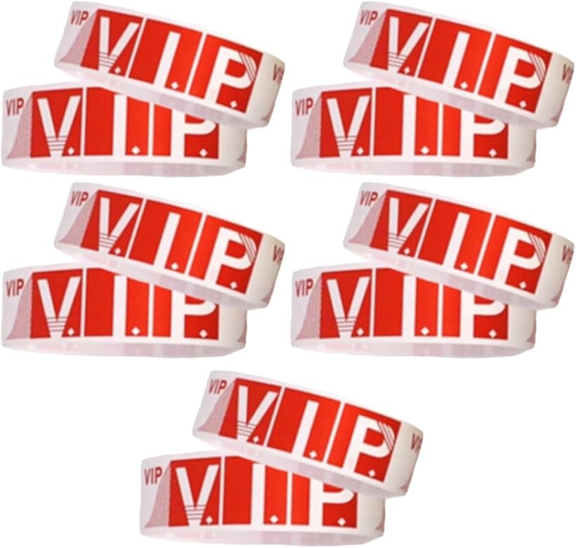 使い捨て リストバンド vip 500枚 セット 防水 紙 ワンタッチ装着 入場 イベント レッド (レッド)