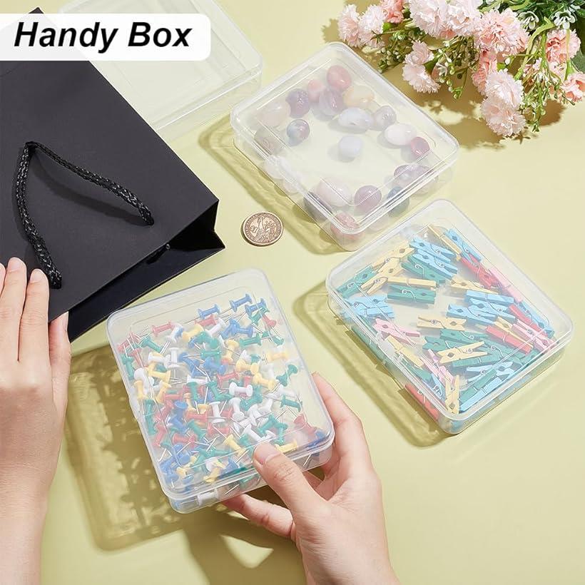 10個 PPプラスチック収納ケース ヒンジ付き 長方形 透明ビーズコンテナ クリアボックス 小物入れ 防塵ケース アクセサリー用 オフィス用品(12.5x10x3.2cm) [3]