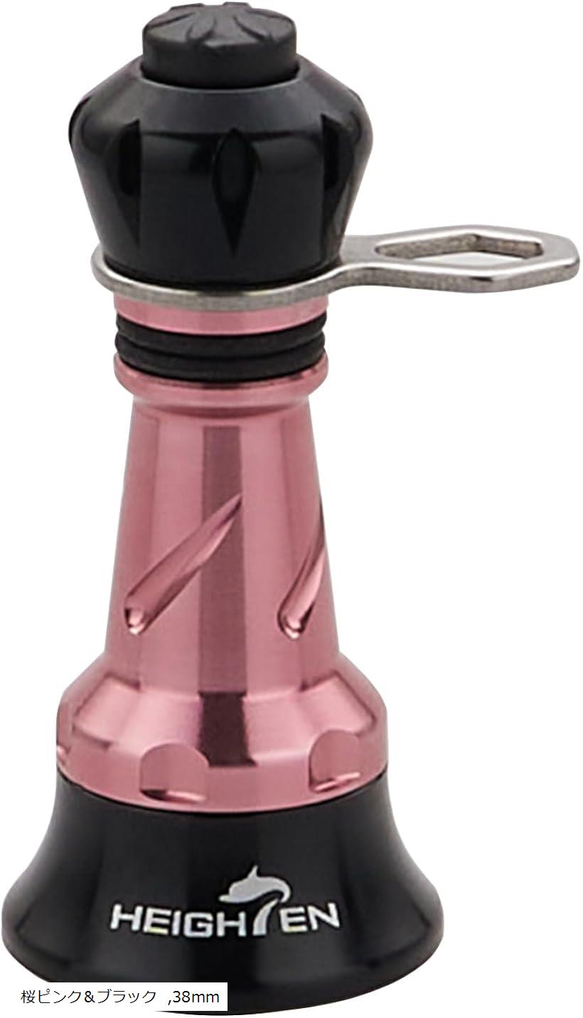 リール スタンド 不可折り畳むシマノ SHIMANO ダイワ DAIWA スピニングリール 通用 夜光 フックキーパー ラインストッパー 1098 (桜ピンク＆ブラック, 38mm)(4)