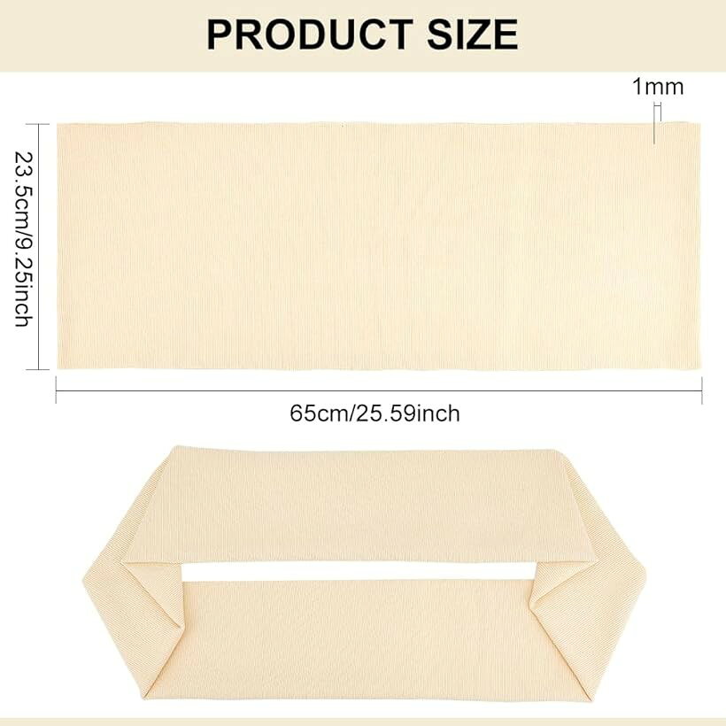 リブニット 袖口用リブ生地 65x23cm ビスク ウエストバンド 野球ユニフォーム ネックライン トリム 無地 布 DIY 手芸作品 (杏色) horiku-10250955 ホリック サンプル画像2