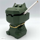 灰皿 かば 卓上灰皿 蓋付き 密閉 大容量 インテリア おしゃれ 臭わない 可愛い 家用 おもしろ 誕プレ(グリーン)