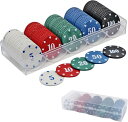 【楽天ランキング1位入賞】ポーカーチップ カジノチップ 5種 100枚 セット 数字あり ケース付き プラスチック
