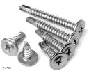 ドリルネジ M4.2 M4.8 ドリルビス シンワッシャー ねじ ステンレス ホワイト 100本入り(4.2x38)