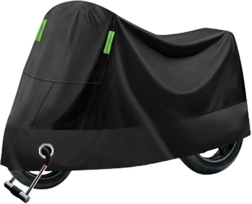 厚手 防水 バイク カバー 自転車 原付 耐熱 大型 125cc 250cc 収納 バッグ付 防風 (ブラック, 3XL)